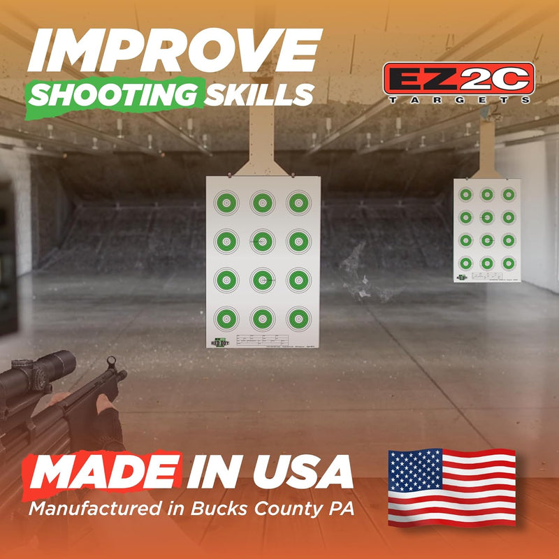 Load image into Gallery viewer, 25 EZ2C Targets Style 27/RD10: Small-bore 50ft Paper Shooting Target 11"x17" USA MADE Pad of 25
