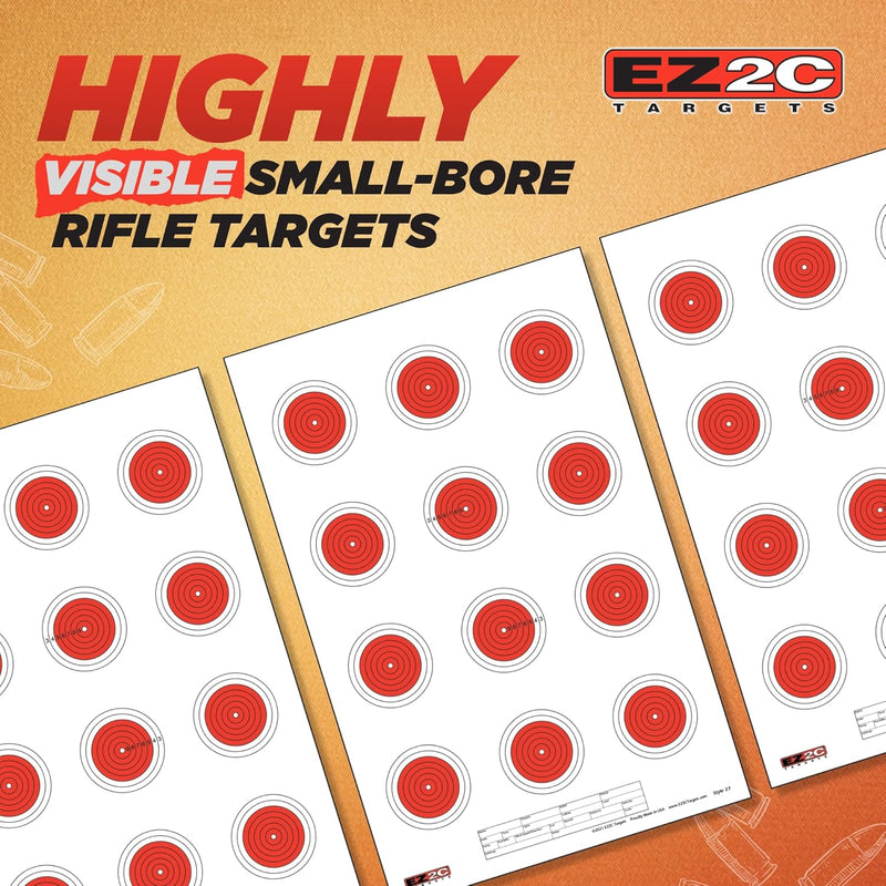 Load image into Gallery viewer, 25 EZ2C Targets Style 27/RD10: Small-bore 50ft Paper Shooting Target 11"x17" USA MADE Pad of 25
