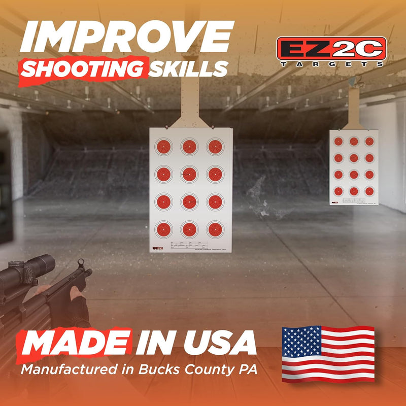 Load image into Gallery viewer, 25 EZ2C Targets Style 27/RD10: Small-bore 50ft Paper Shooting Target 11"x17" USA MADE Pad of 25
