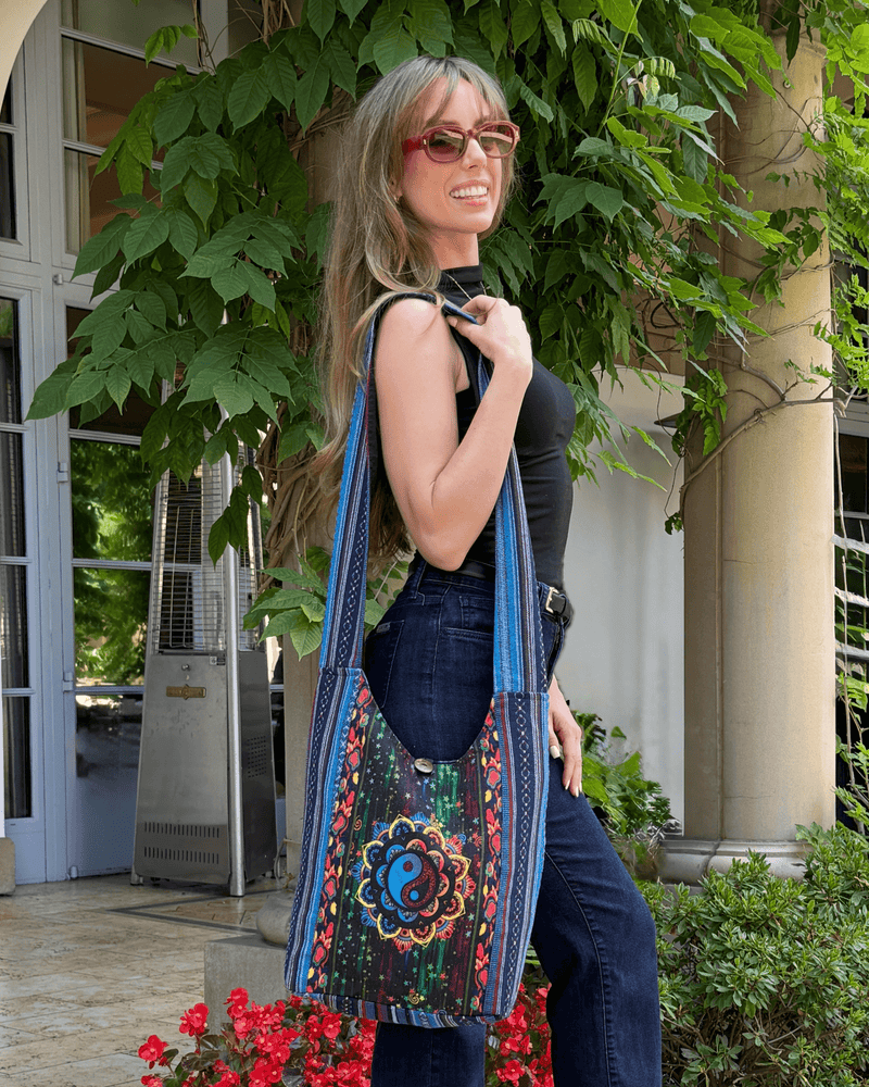 Load image into Gallery viewer, Kathmandu Collection Yin Yang Print Hobo Bag

