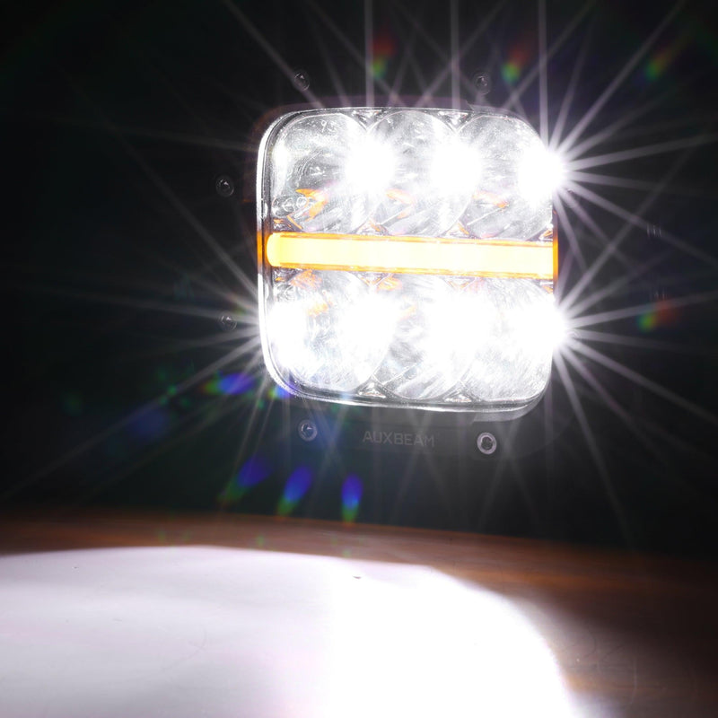 Load image into Gallery viewer, XP-ULTRA Series 5 Inch 132W 15600LM White/Amber LED Pods Driving Light with Amber DRL
