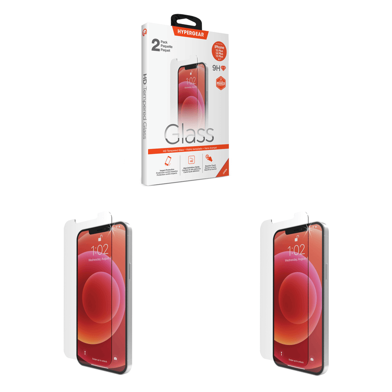 Load image into Gallery viewer, HyperGear 2-Pack HD Tempered Glass for iPhone 15 Plus
