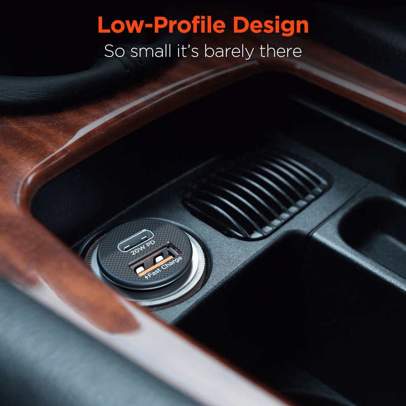 Load image into Gallery viewer, HyperGear Mini 20W USB-C PD + 18W USB Fast Car Charger
