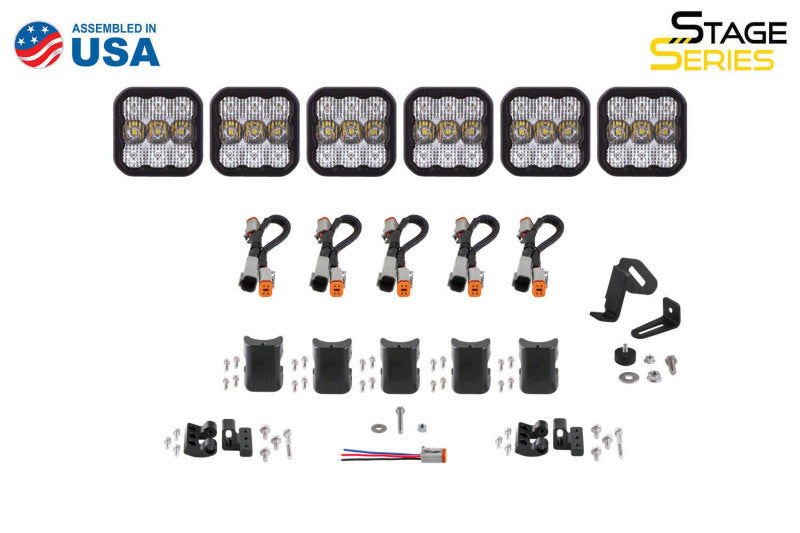 Load image into Gallery viewer, Diode Dynamics SS5 Sport Universal CrossLink 6-Pod Lightbar - White Combo
