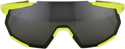 100% Racetrap Sunglasses - Yellow - Black Mirror Lens 61037-004-61