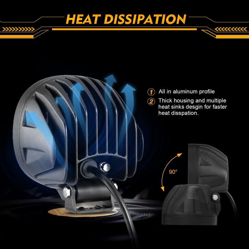 Load image into Gallery viewer, P4 Series | 4 Inch 90W Round LED Driving Lights Spot Amber Pod Lights
