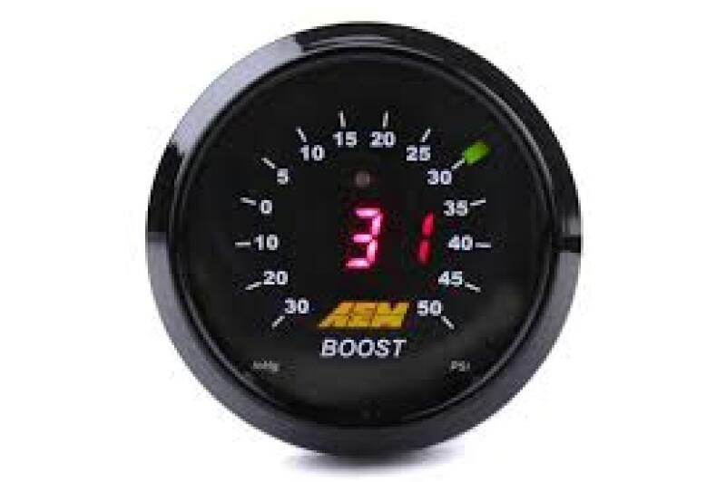 Load image into Gallery viewer, AEM Electronics 52mm Digital Boost Gauge 50 PSI

