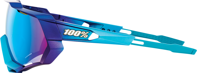 Load image into Gallery viewer, 100% Speedtrap Sunglasses - Metallic Blue - Blue Mirror 61023-228-01
