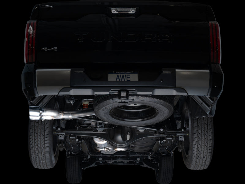 Load image into Gallery viewer, AWE 0FG Exhaust for 3rd Gen Toyota Tundra - Dual Chrome Silver Tips
