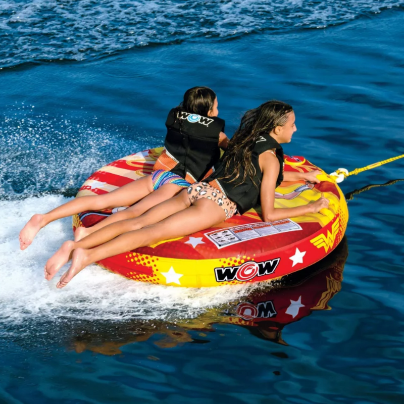 Load image into Gallery viewer, WOW Sports DC Comics Wonder Woman 2-Person Soft Top Deck Tube Towable
