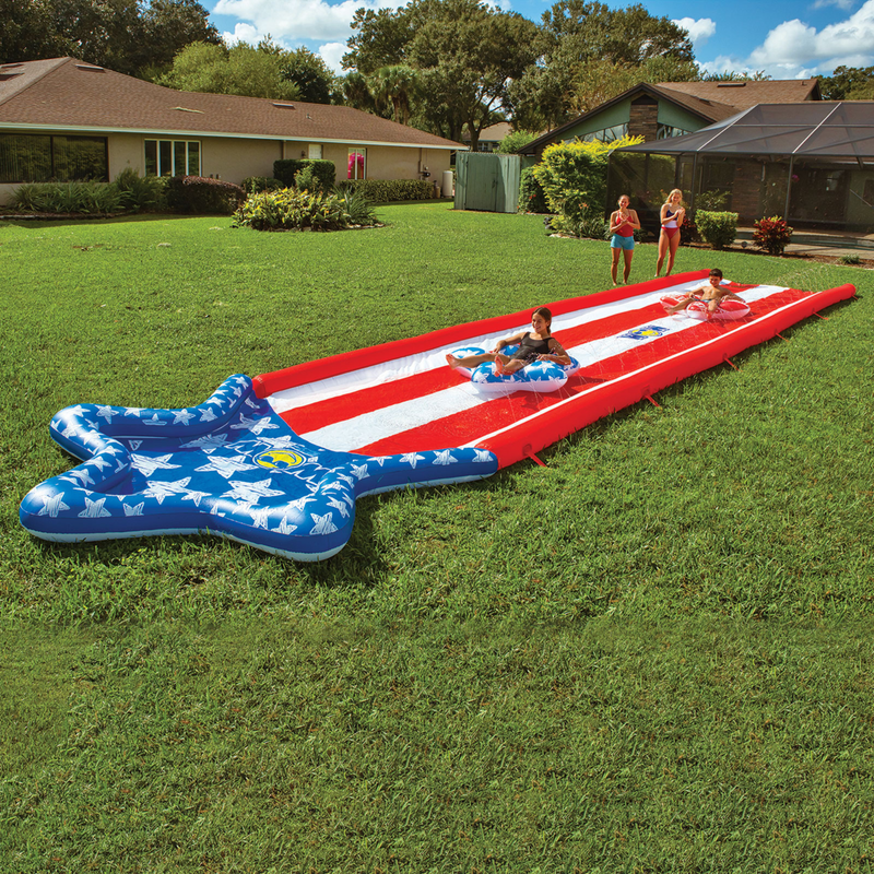 Load image into Gallery viewer, WOW Sports Americana Stars &amp; Stripes Giant 40ft Backyard Super Slide
