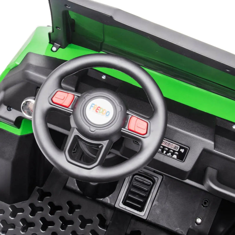 Load image into Gallery viewer, 24V 6 Wheeler Freddo Tractor Trailer 2 Seater Ride-on with Dump Cart and Parental Remote
