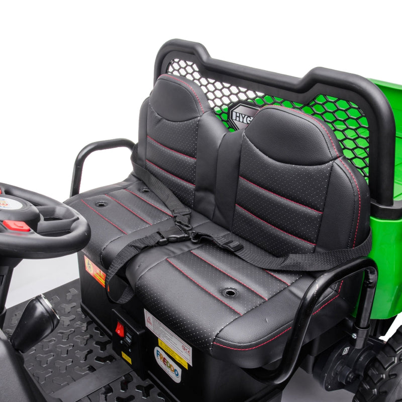 Load image into Gallery viewer, 24V 6 Wheeler Magic Cars Tractor Trailer 2 Seater Ride-on with Dump Cart and Parental Remote
