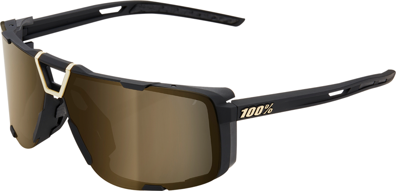 Load image into Gallery viewer, 100% Eastcraft Sunglasses - Soft Tact Black - Soft Gold Mirror 61045-258-01
