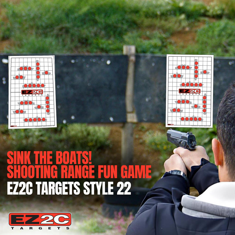 Load image into Gallery viewer, EZ2C Four Fun Game Styles: Paper Targets Shooting Range 11"x17" USA MADE
