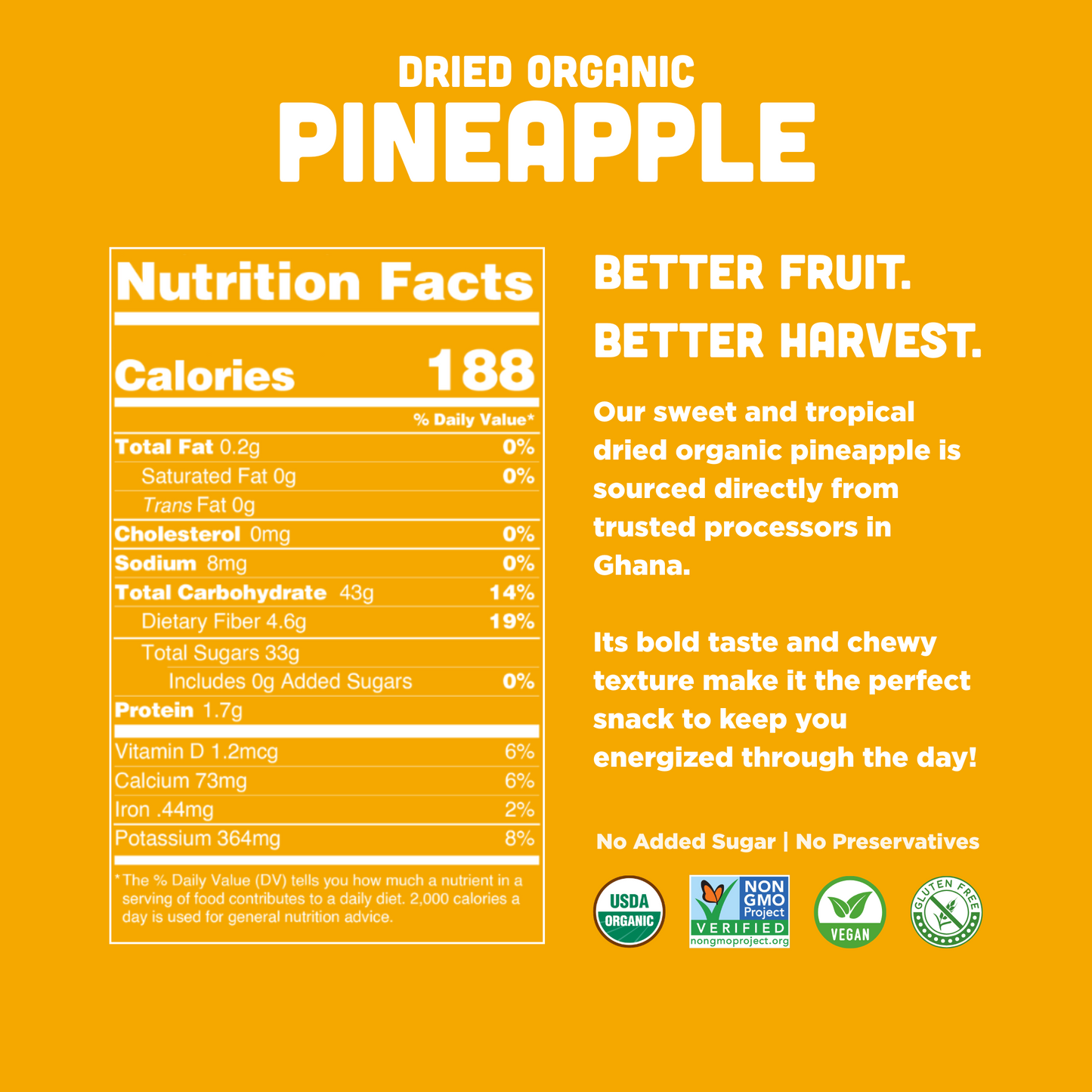 Organic Dried Pineapple
