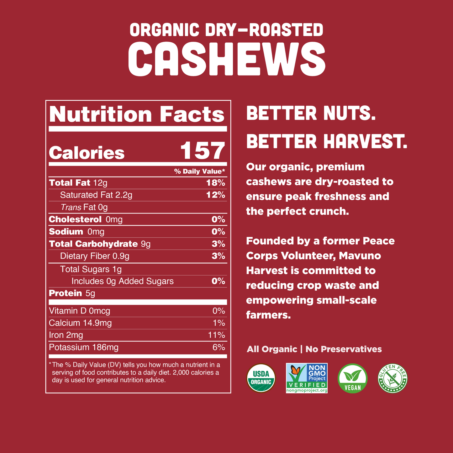 Organic Dry Roasted Cashews