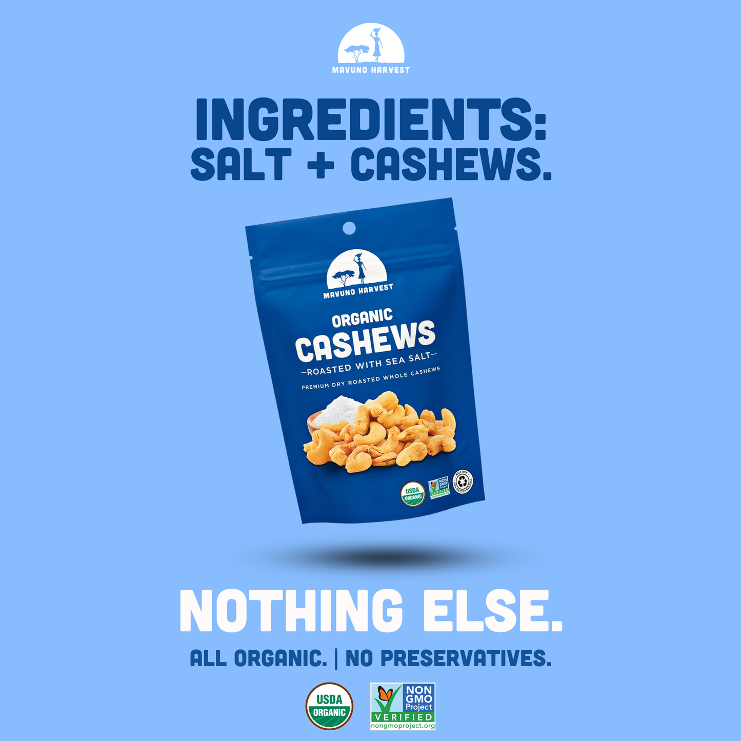 Organic Dry Roasted Cashews with Sea Salt