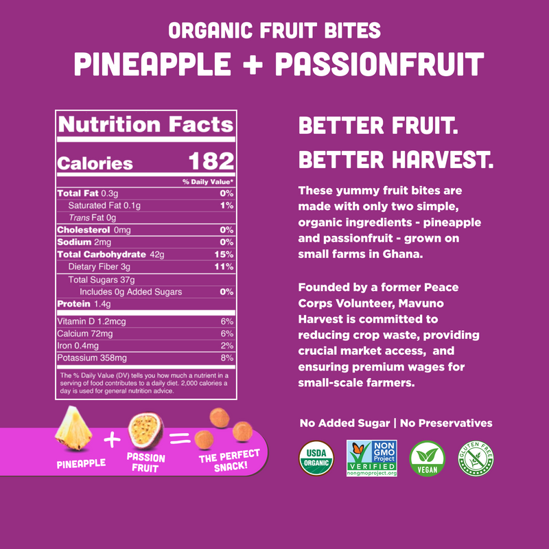 Load image into Gallery viewer, Organic Fruit Bites: Pineapple &amp; Passionfruit
