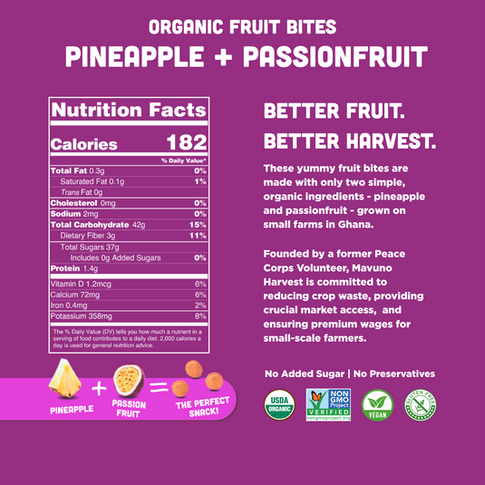 Organic Fruit Bites: Pineapple & Passionfruit
