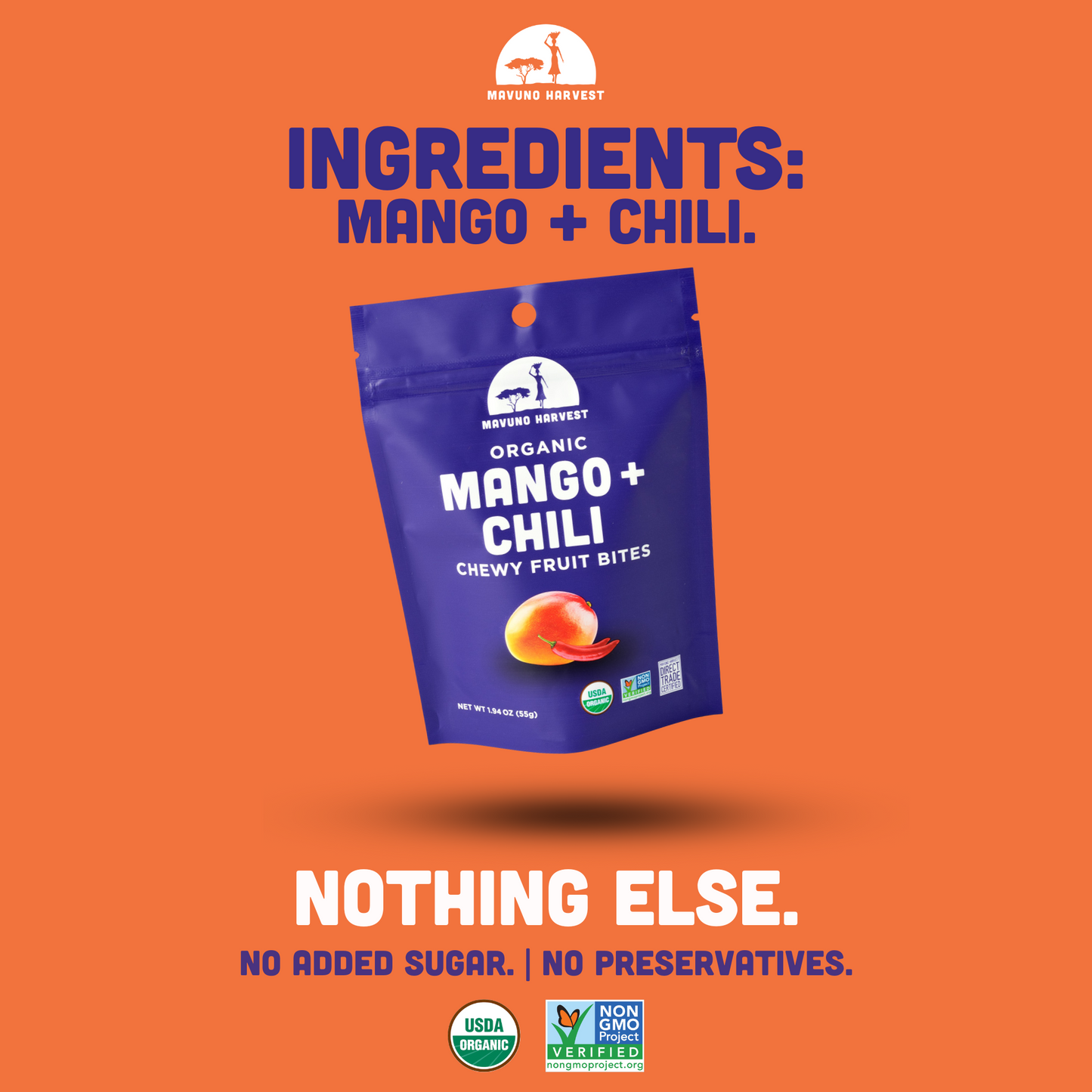 Organic Fruit Bites: Mango & Chili
