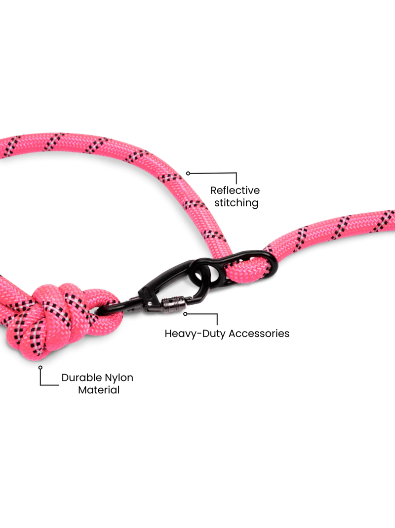 Load image into Gallery viewer, Neon Pink Running Hands-Free Dog Leash
