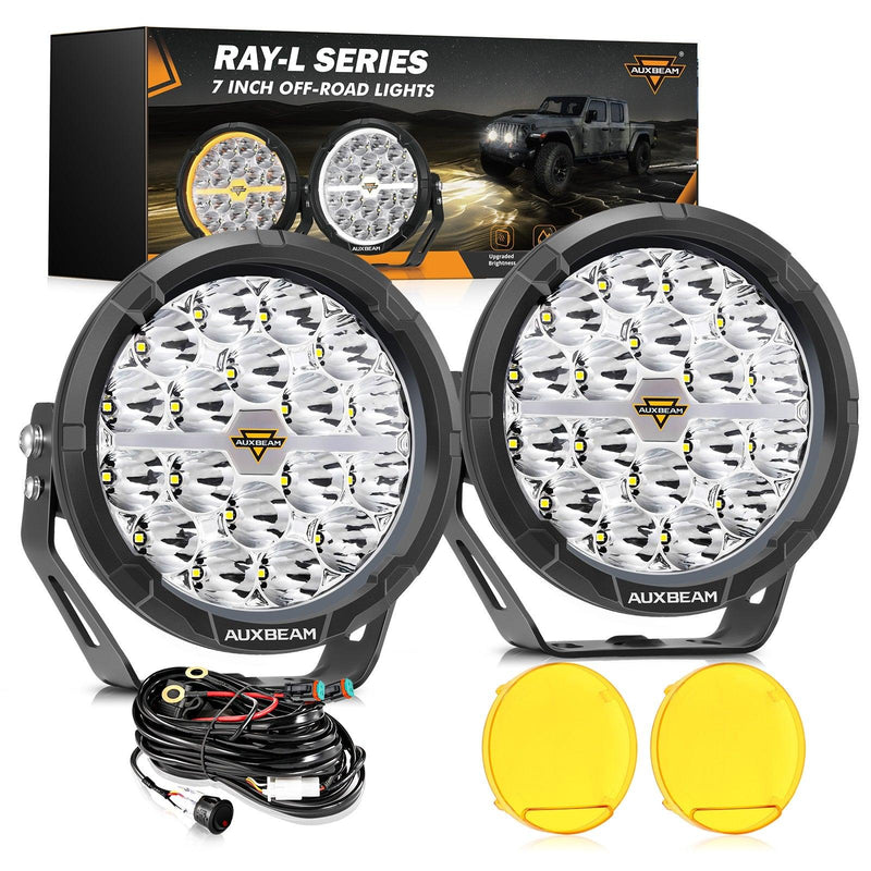 Load image into Gallery viewer, RAY-L Series | 7 Inch 240W 25800LM Dual DRL Offroad LED Driving Lights
