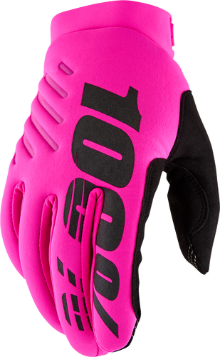 100% Women's Brisker Gloves - Neon Pink/Black - Small 10005-00006