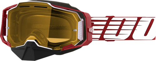100% Armega Snow Goggles - Oversized Red - Yellow 50007-00006