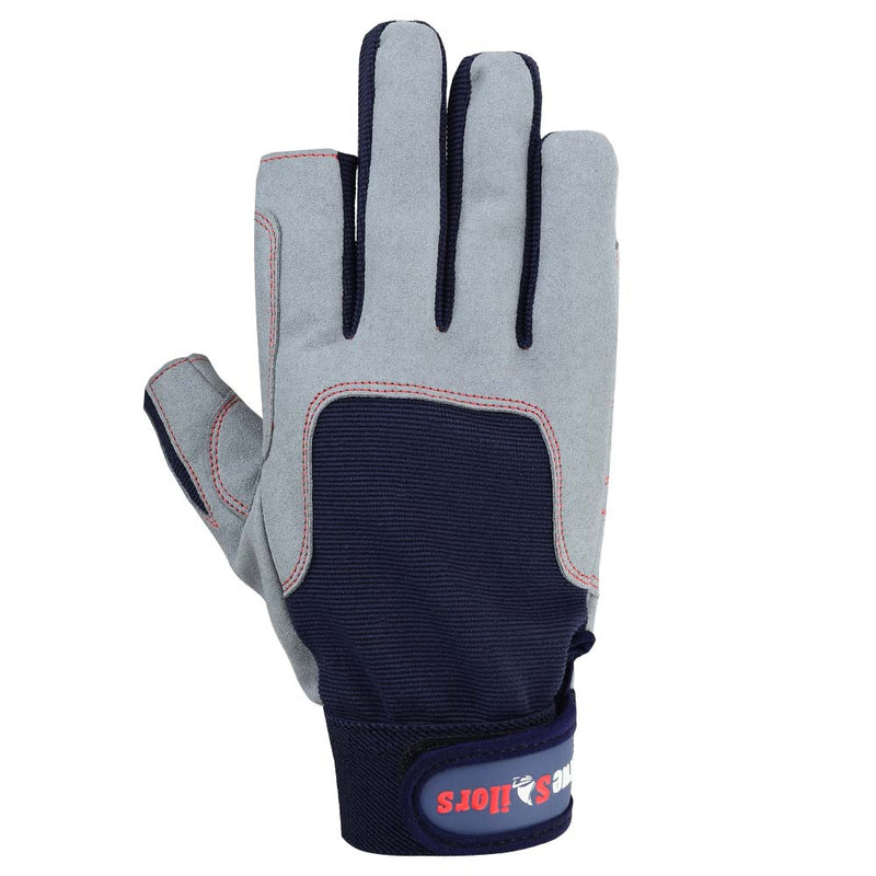 Load image into Gallery viewer, Sailing Gloves 2 Cut Fingers Glove Blue Gray Amara Leather

