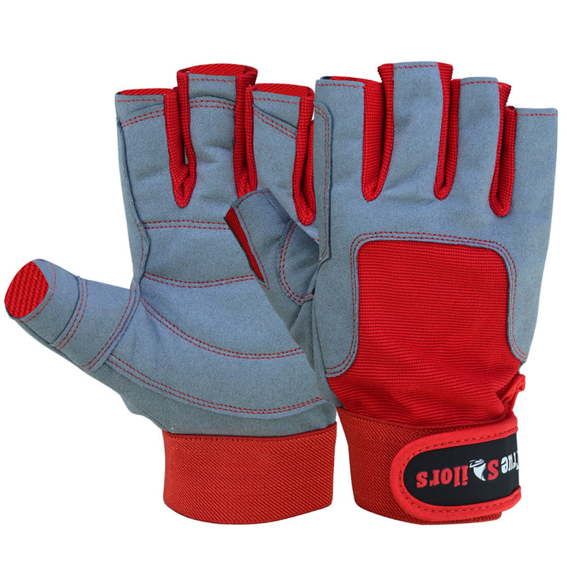 Load image into Gallery viewer, Sailing Gloves All Cut Fingers Blue Grey kayaking watersports
