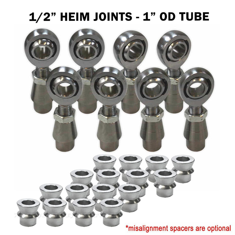 Load image into Gallery viewer, 4 Link Rod End Kit - 1/2" Chromoly Heim - 1" OD Tubing
