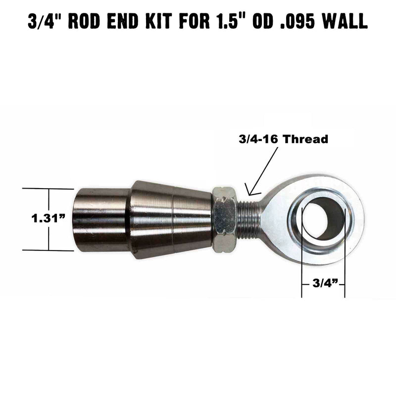 Load image into Gallery viewer, 4 Link Rod End Kit -  3/4" Chromoly Heim - 1.5" OD Tubing

