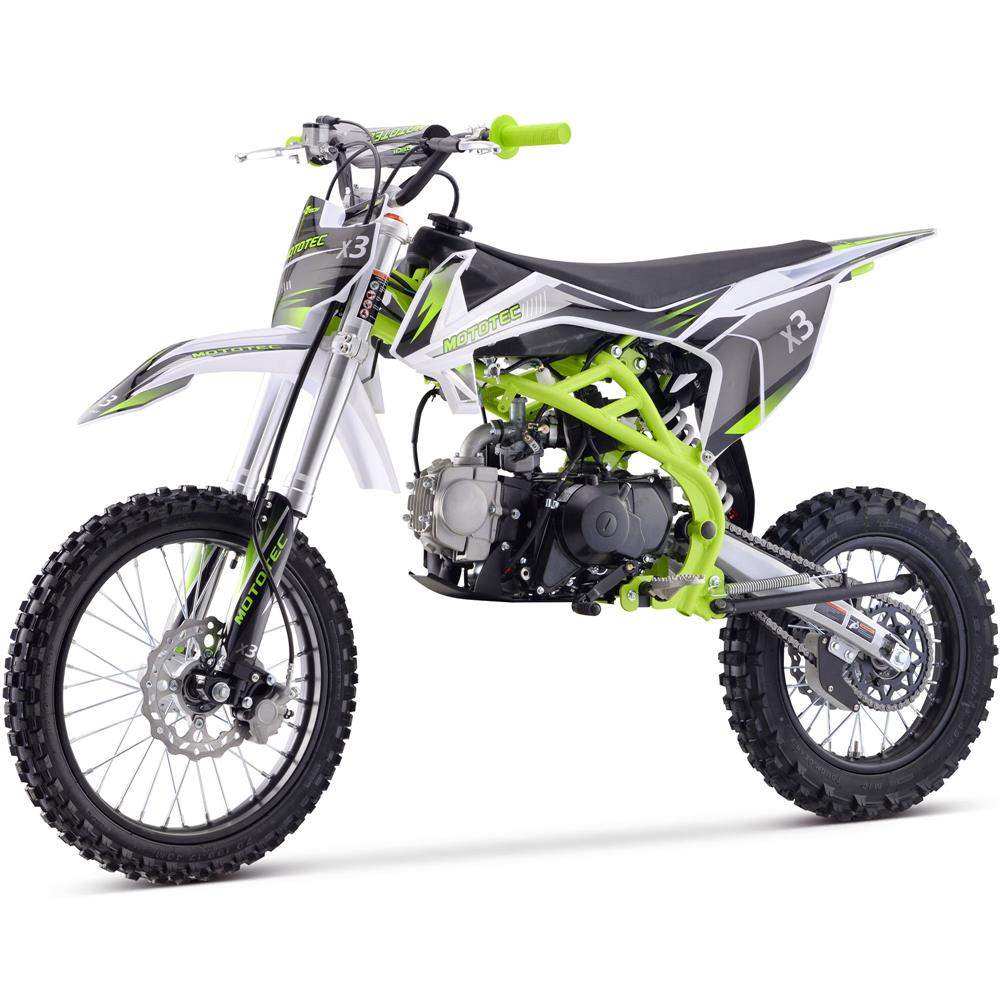Mototec X3 125cc 4-stroke Gas Dirt Bike Green - Skoutley Outdoors LLC