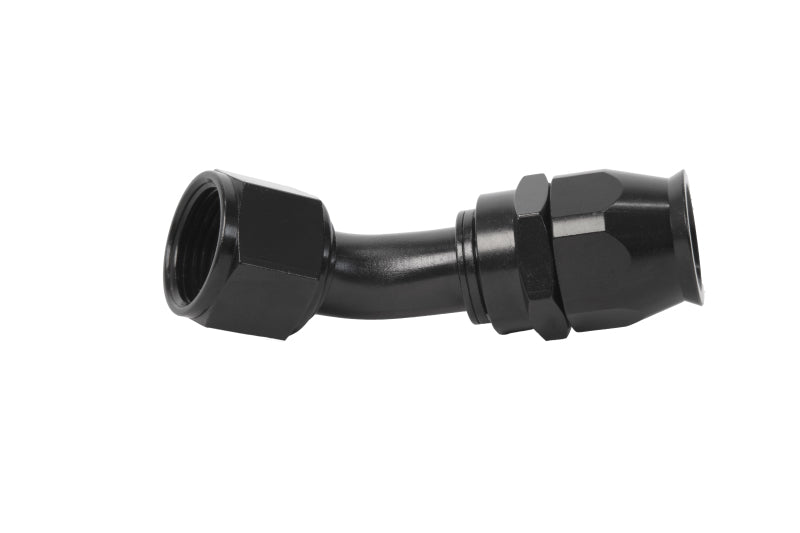 Load image into Gallery viewer, Aeromotive PTFE Hose End - AN-12 - 45 Deg - Black Anodized 15360
