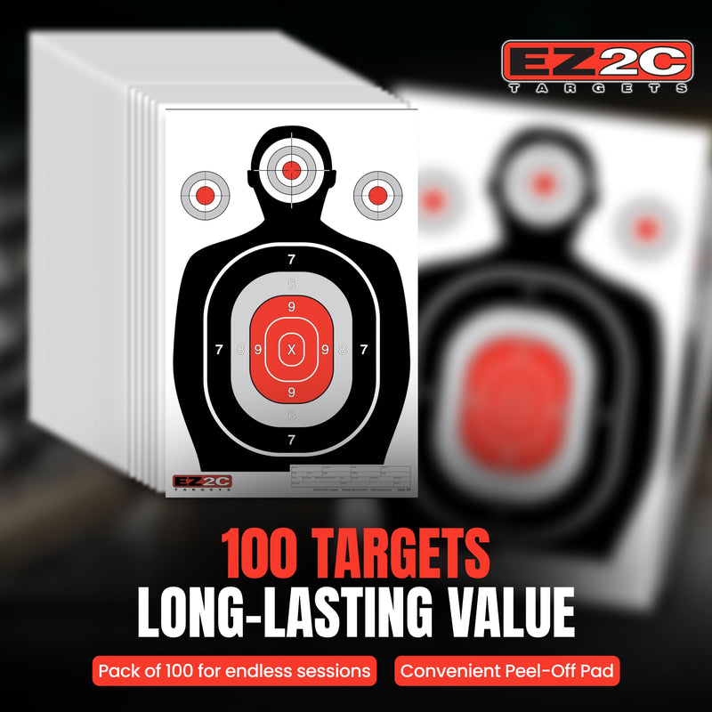 Load image into Gallery viewer, 100 EZ2C 12"x18" Silhouette Shooting Target USA MADE Premium Targets for the Range, Gun Gifts (Peel-Off Pad 100)
