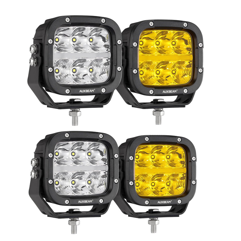 Load image into Gallery viewer, XP-ULTRA Series 5 Inch 132W 15600LM White/Amber LED Pods Driving Light with Amber DRL
