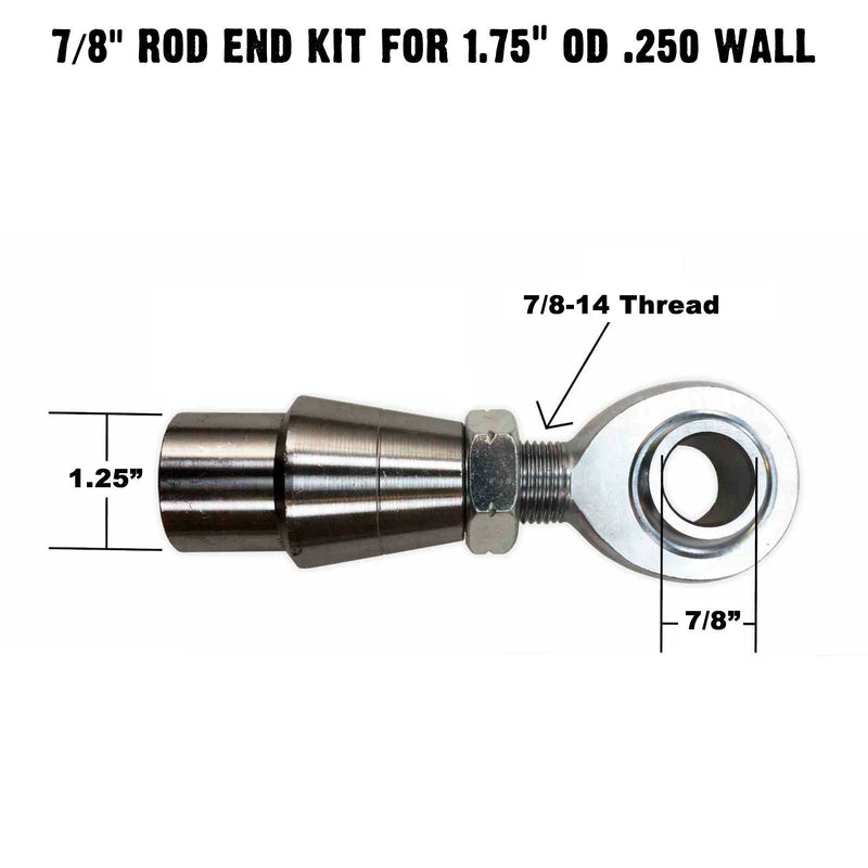 Load image into Gallery viewer, 4 Link Rod End Kit -  7/8" Chromoly Heim - 1.75" OD Tubing
