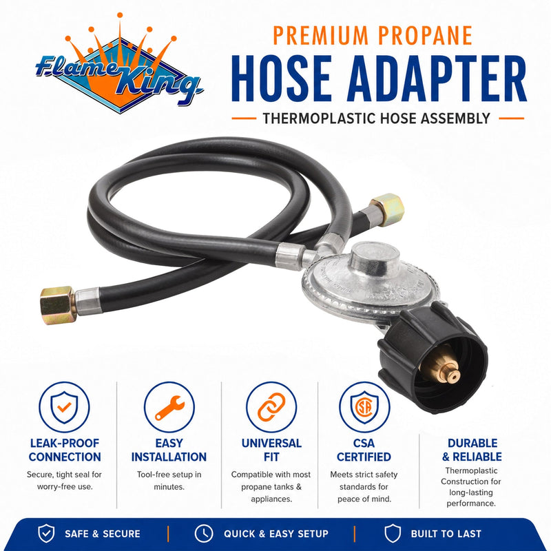 Load image into Gallery viewer, Flame King Hose and Regulator for Grills with Side Burner, 24 inches
