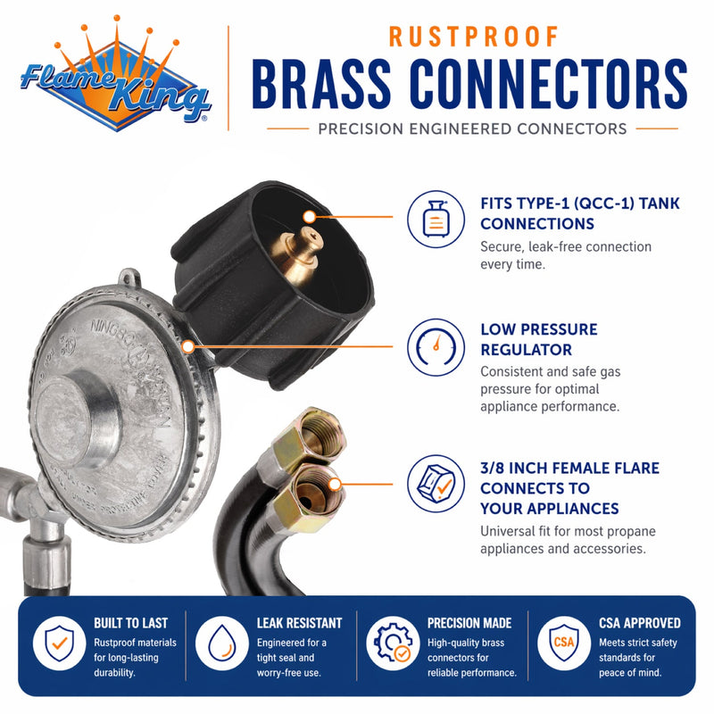 Load image into Gallery viewer, Flame King Hose and Regulator for Grills with Side Burner, 24 inches
