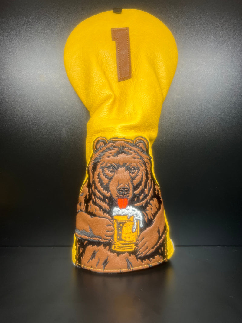 Load image into Gallery viewer, Beer Drinking Bear Headcover
