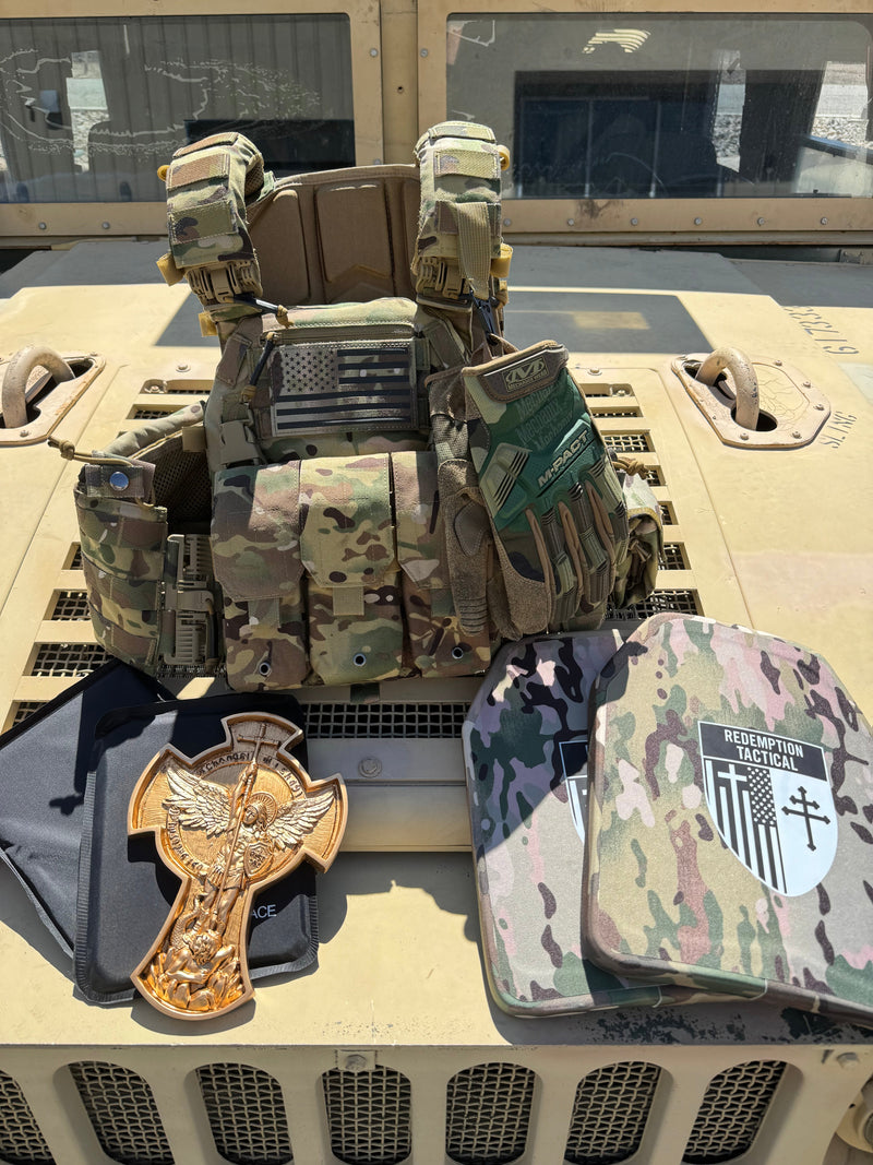 Load image into Gallery viewer, Archangel 2.0 FULL KIT Armor COMBO PACKAGE LIGHTWEIGHT LEVEL IV  (2) 10x12 Front/Back Plates (2) 6x8 Side Plates, Archangel Placard (Level IIIA)
