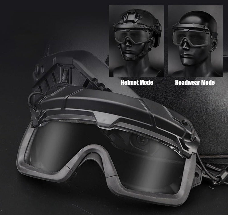 Load image into Gallery viewer, Tactical Helmet Goggles with Arc Rail Attachments
