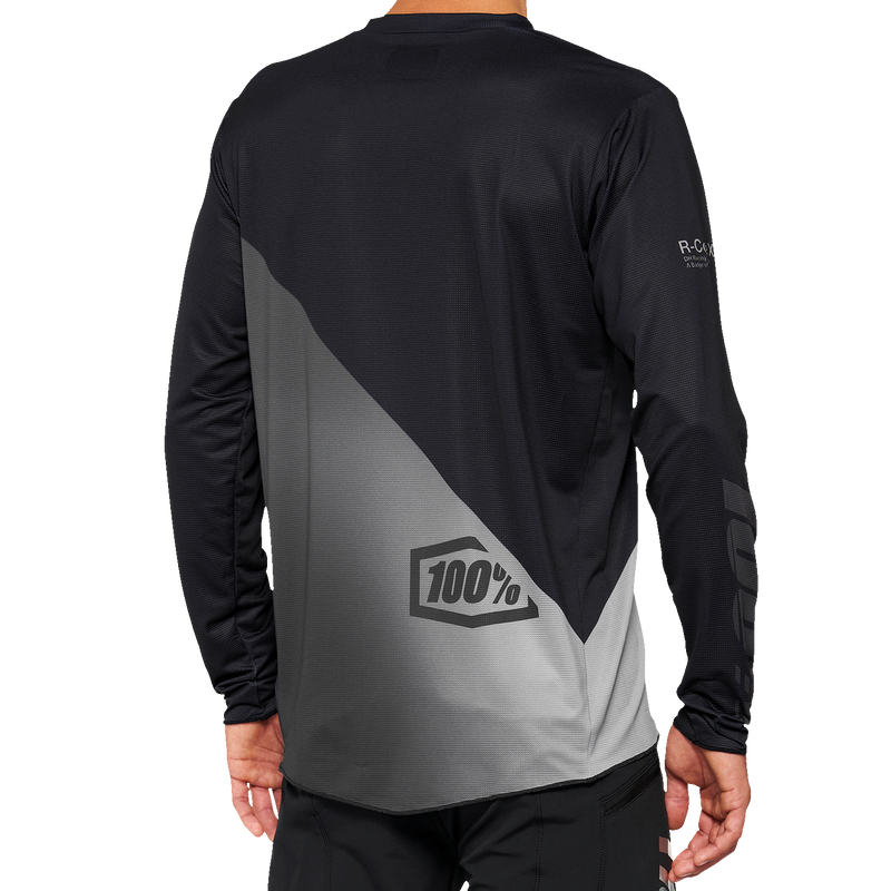 Load image into Gallery viewer, 100% R-Core-X Long-Sleeve Jersey - Black/Gray - Large 40000-00002
