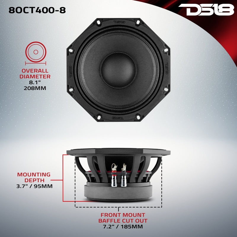 Load image into Gallery viewer, Octagonal 8" Mid-Range Loudspeaker 400 Watts Rms 8-Ohm
