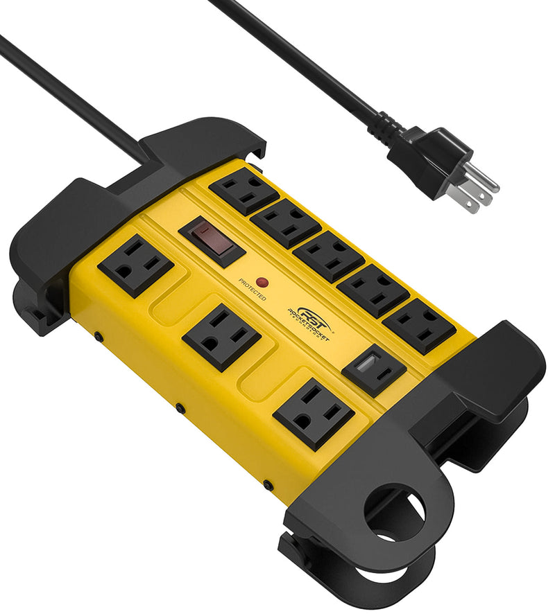 Load image into Gallery viewer, CRST 8-Outlet Heavy Duty Metal Power Strip | USB-C, 1350J Surge, ETL Listed
