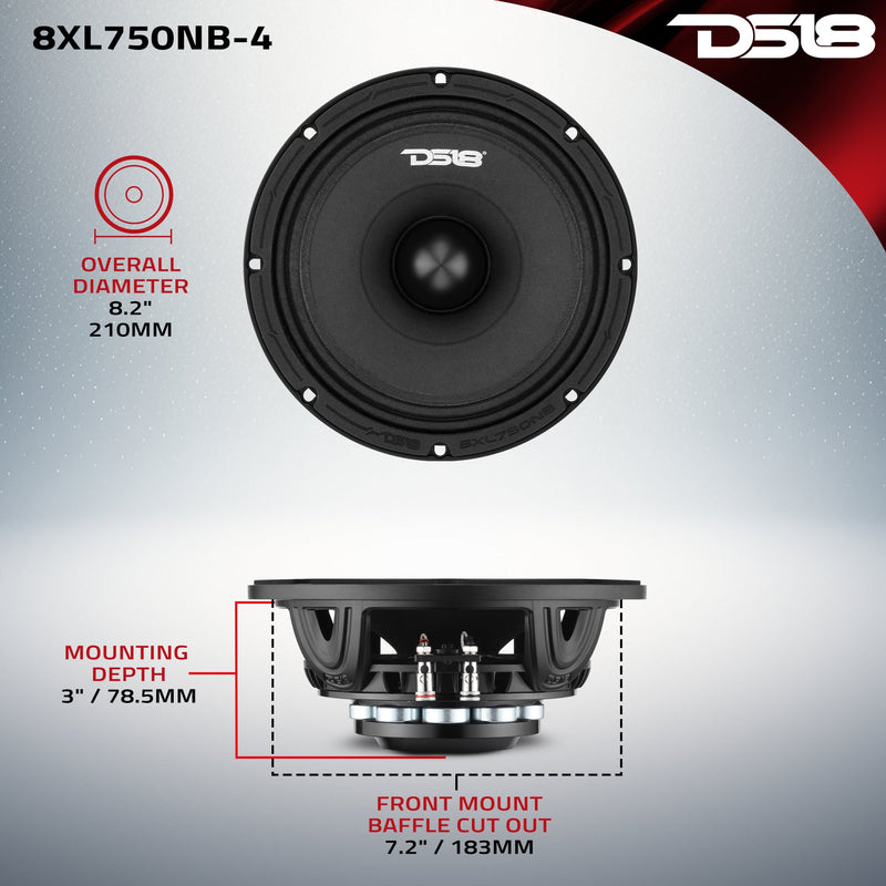 Load image into Gallery viewer, 8" Midrange Loudspeaker with Neodymium Rings and Aluminum Bullet | 375 Watts RMS 4-Ohm
