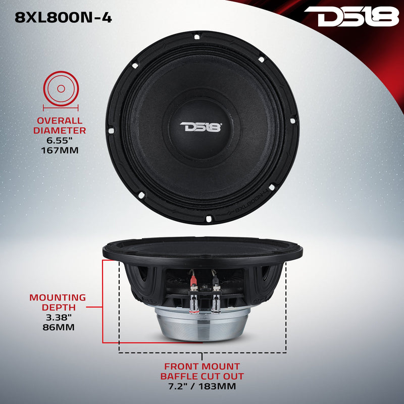 Load image into Gallery viewer, XL 8&quot; Mid-Range Loudspeaker 4-Ohm With Neodymium Magnet 400 Watts RMS
