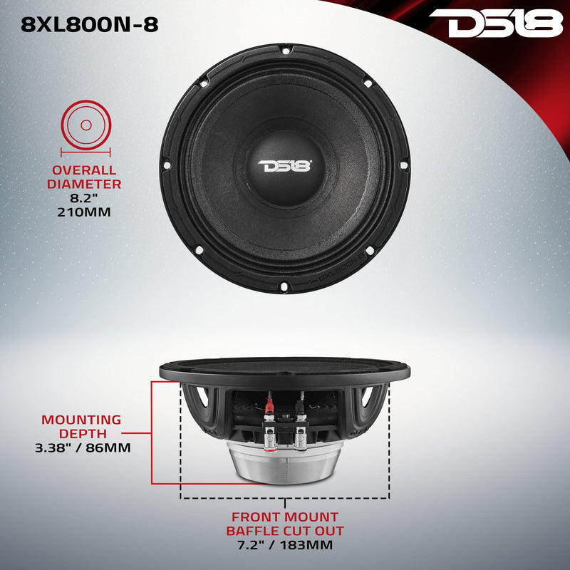 Load image into Gallery viewer, XL 8&quot; Mid-Range Loudspeaker 8-Ohm with Neodymium Magnet 400 Watts RMS
