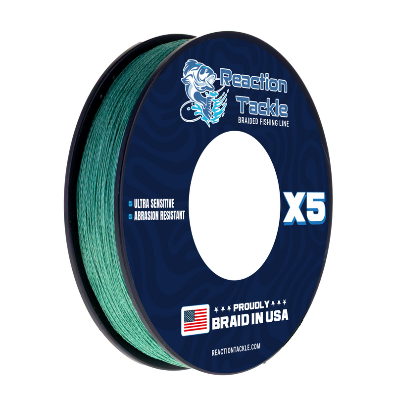 Load image into Gallery viewer, Reaction Tackle BRAIDED IN THE USA Fishing Line- X5

